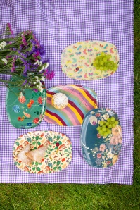 Rice - Melamine Rectangular Butterfly Plate in crème 3