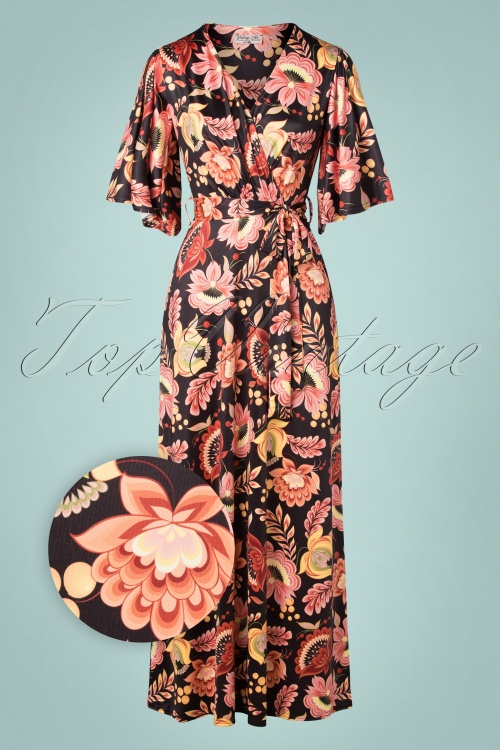 60s Zoe Midwood Dress in Pecan Brown TopVintage Damen Kleidung Kleider Retrokleider 