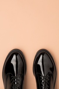 Tamaris - Nancy Patent Shoes Années 60 en Noir 2