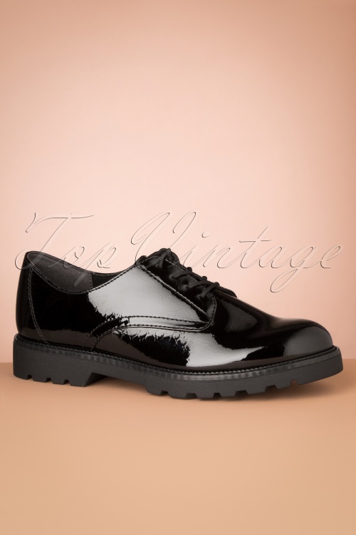 Tamaris - Nancy Patent Shoes Années 60 en Noir