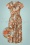 Layla Floral Cross Over Swing Dress Años 70 en Crema