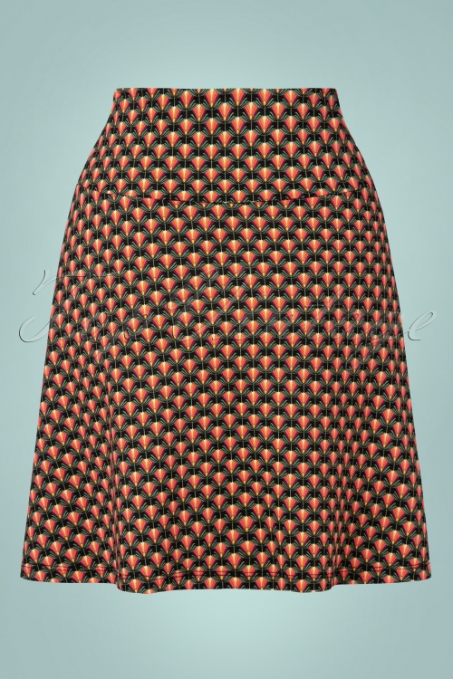 King Louie - 60s Rizzoli Border Skirt in Tweed Orange 3