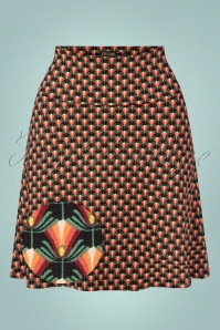 King Louie - 60s Rizzoli Border Skirt in Tweed Orange