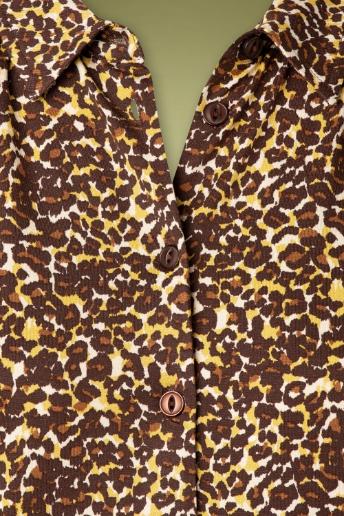 King Louie - 70s Carina Hustle Blouse in Rocky Brown 3