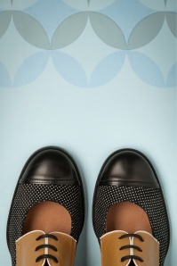 Nemonic - 60s Madison Leather Shoes in Black and Camel 2