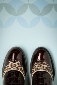 Nemonic - Midy Oxford schoenen in zwart en luipaard 2