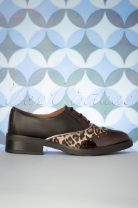 Nemonic - Midy Oxford schoenen in zwart en luipaard 3