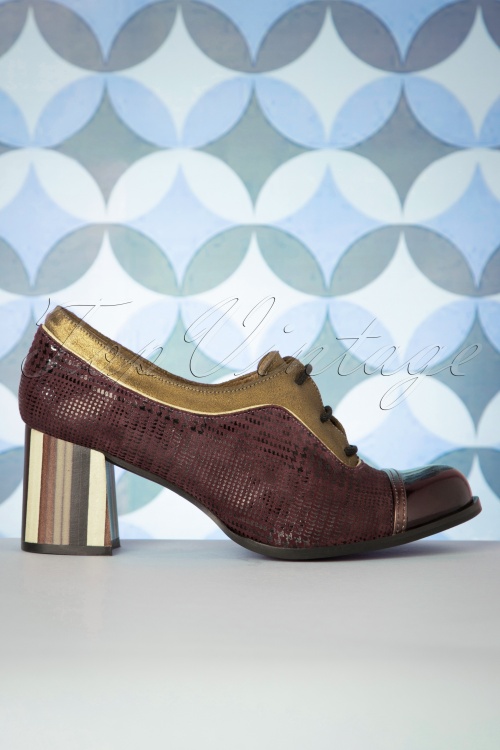 Nemonic - Amelie Leather Shoe Booties Années 60 en Bordeaux 3