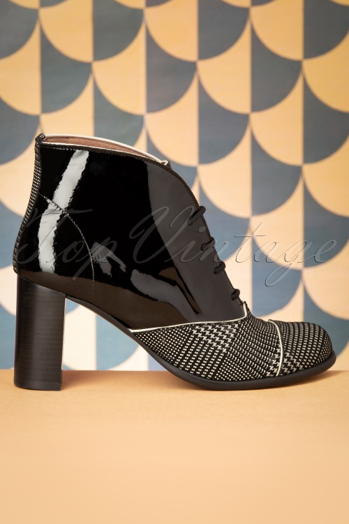 Nemonic - 60s Wallace Leather Booties in Black 3