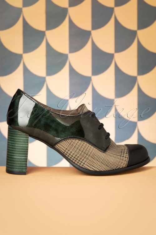 Nemonic - 60s Agnes Sauvage Leather Shoe Booties in Green 3