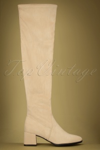 Tamaris - Debra Overknee Boots Années 60 en Crème 3