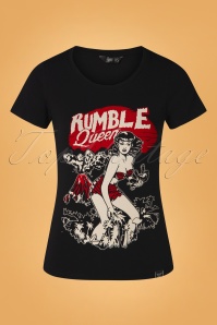 Queen Kerosin - 50s Rumble in the Jungle T-shirt in Black