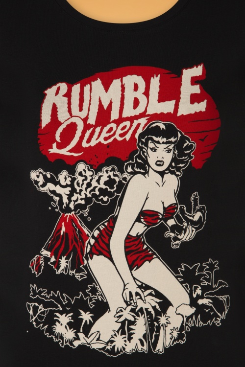 Queen Kerosin - Rumble in the Jungle T-shirt Années 50 en Noir 3