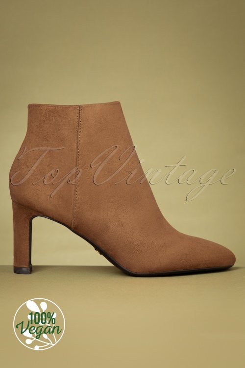 Tamaris - Maddy Suedine Ankle Booties in Cognac 3