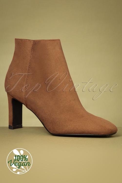 Tamaris - 50s Maddy Suedine Ankle Booties in Cognac