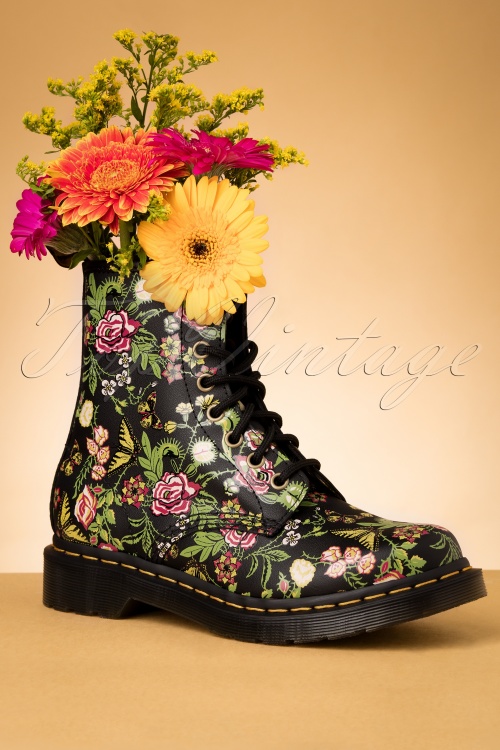 Dr. Martens - 1460 Pascal Backhand Bloom Boots en Noir 3