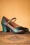 50s Florrie Mary Jane Pumps in Brown and Teal