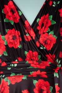 Vintage Chic for Topvintage - Caryl Roses Swing Dress Années 50 en Noir et Rouge 4