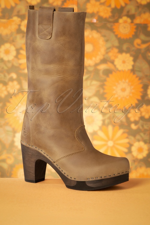 Clumpy's - Clumpy's Roos Leather Boots Années 70 en Brun