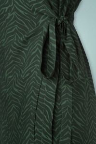 TC Beach - 50s Wrap Dress in Zebra Green 6