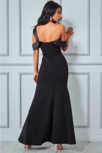 Vintage Chic for Topvintage - Sheila One Shoulder maxi-jurk in zwart 2