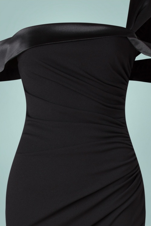 Vintage Chic for Topvintage - Sheila One Shoulder maxi-jurk in zwart 9