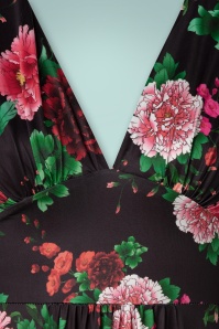Vintage Chic for Topvintage - Maya bloemenprint maxi jurk in zwart 4