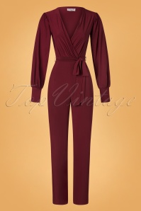 Vintage Chic for Topvintage - Paola Jumpsuit in Wijn Rood