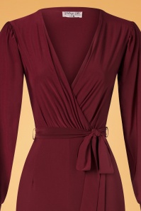 Vintage Chic for Topvintage - Paola Jumpsuit in Wijn Rood 4