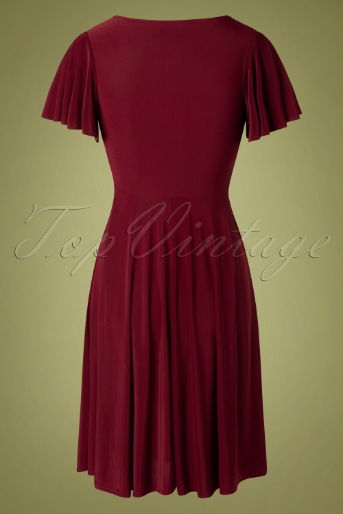 Vintage Chic for Topvintage - Romana Swing Dress Années 50 en Bordeaux 3