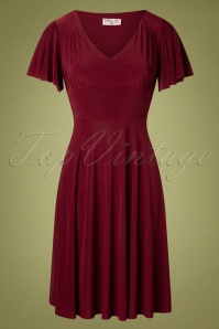 Vintage Chic for Topvintage - Romana Swing Dress Années 50 en Bordeaux 2