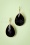 Lavina Stone Drop Earrings Années 50 en Noir