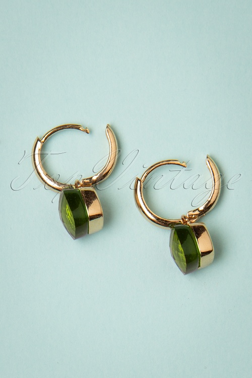 Day&Eve by Go Dutch Label - 50s Eleanor Earrings in Green and Gold 3
