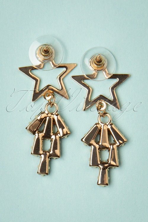 Day&Eve by Go Dutch Label - Starlight Earrings Années 50 en Noir et Doré 3