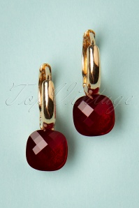 Day&Eve by Go Dutch Label - 50s Eleanor Earrings in Ruby Red and Gold