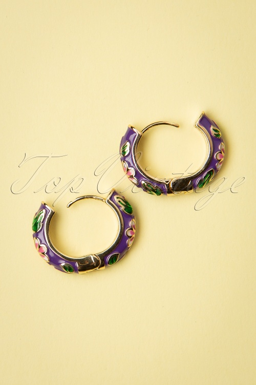 Day&Eve by Go Dutch Label - 60s My Flower Earrings in Purple 3
