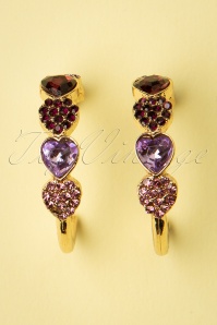 Day&Eve by Go Dutch Label - 50s Bursting Heart Earrings in Gold and Pink