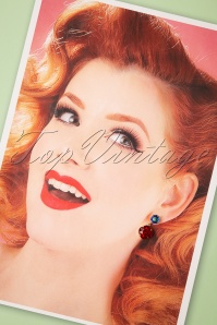 Day&Eve by Go Dutch Label - 50s Vernice Diamond Earrings in Red 2
