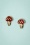 60s Mushroom Earstuds in Red
