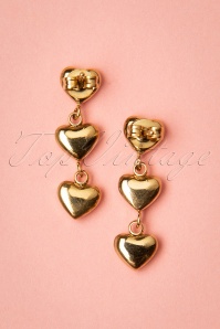 Day&Eve by Go Dutch Label - 50s Loving Hearts Earrings in Gold 3