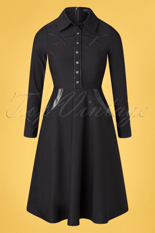 Katakomb - 50s Follow Your Arrow Swing Dress in Black