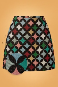 Louche - 60s Aubin Circles Jacquard Skirt in Multi