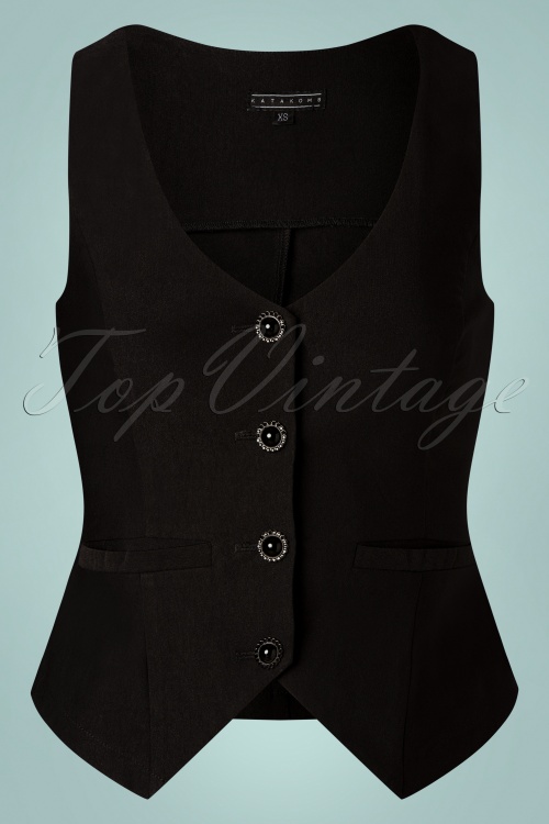 Katakomb - 40s Vera Vest in Black