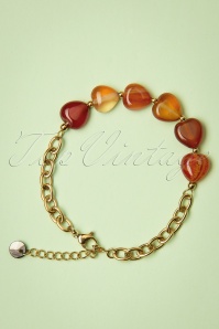 Day&Eve by Go Dutch Label - 70s Gem Stone Bracelet in Gold and Brownish Red