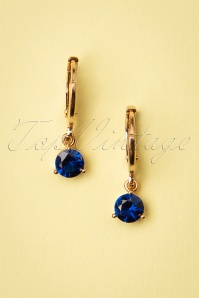 Day&Eve by Go Dutch Label - 50s Delia Earrings in Gold and Blue