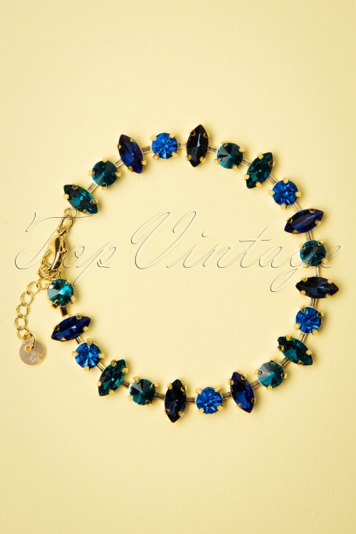 Day&Eve by Go Dutch Label - 50s Shades of Blue Bracelet in Gold 