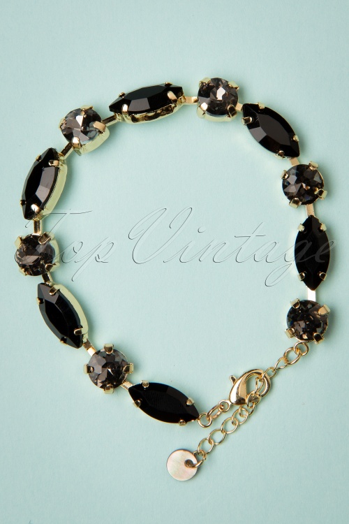Day&Eve by Go Dutch Label - 50s Beatrice Gold Diamond Bracelet in Black and Grey