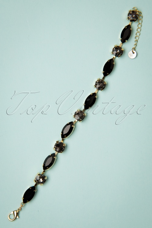 Day&Eve by Go Dutch Label - 50s Beatrice Gold Diamond Bracelet in Black and Grey 3