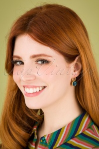 Urban Hippies - 60s Goldplated Dot Earrings in Glossy Dragonfly 2