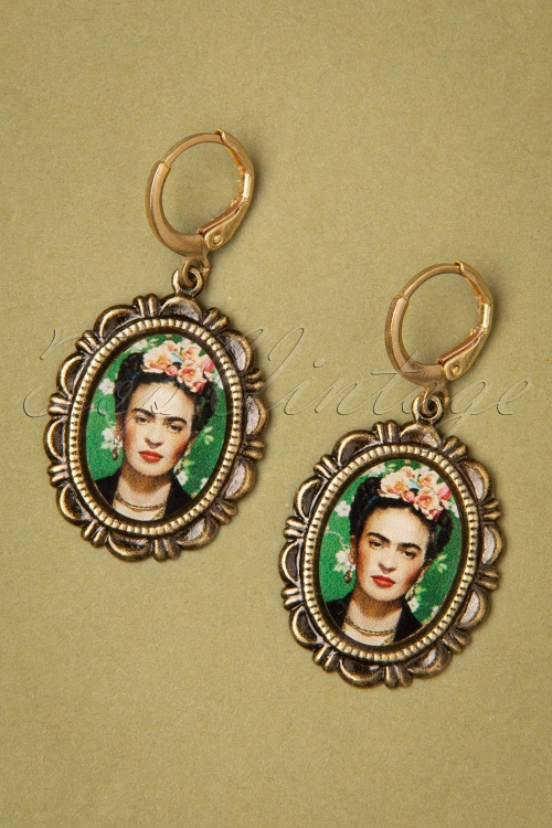 Urban Hippies - 70s Frida Earrings in Antique Gold and Green